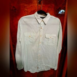 Men's White Button-Up Shirt Polo